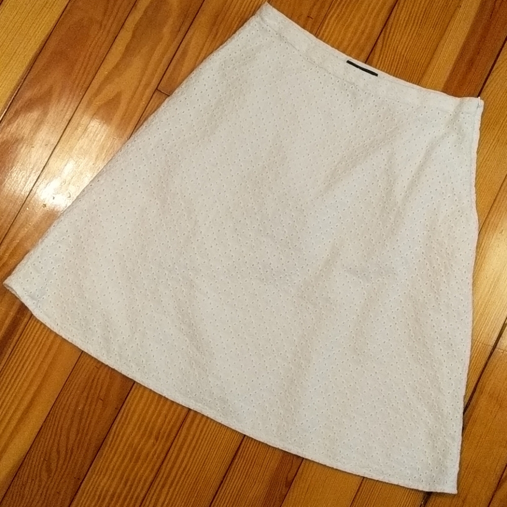 Eyelet a-line skirt